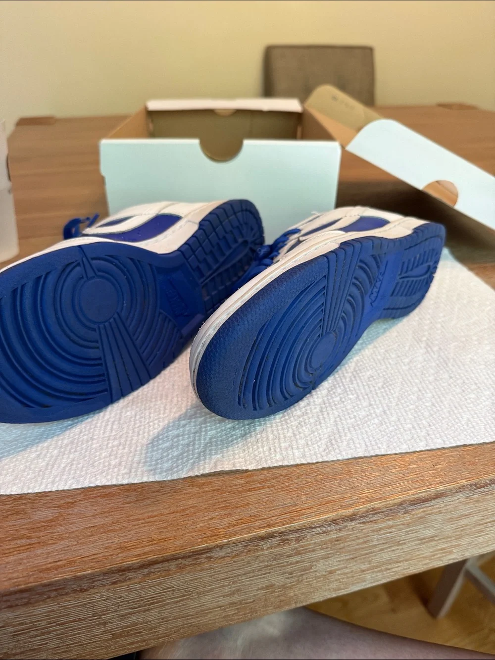Nike Low-Top Sneakers in White and Royal Blue